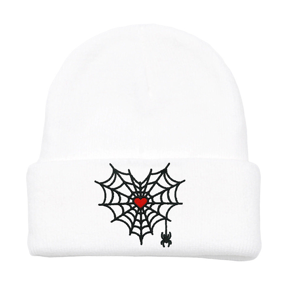 Wholesale Spider Web Knitted Hat Gothic Love Woolen Hat